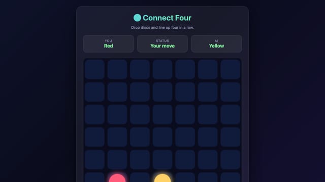 Connect Four — free browser game